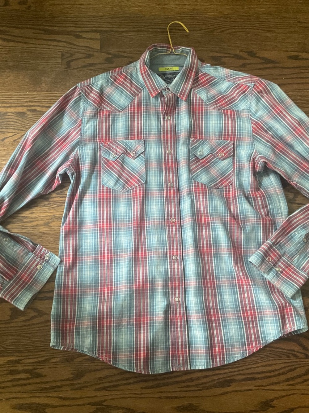 Men’s American Rag western style long sleeved shirt, size L, Slim fit,